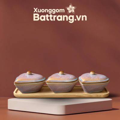 Bộ 3 Hũ Mứt Dáng Trái Tim Men Hỏa Biến XG-KM04 - Ảnh đại diện