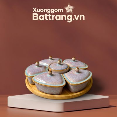 Khay Mứt Dáng Bông Hoa 5 Cánh Men Hỏa Biến XG-KM02 - Ảnh đại diện