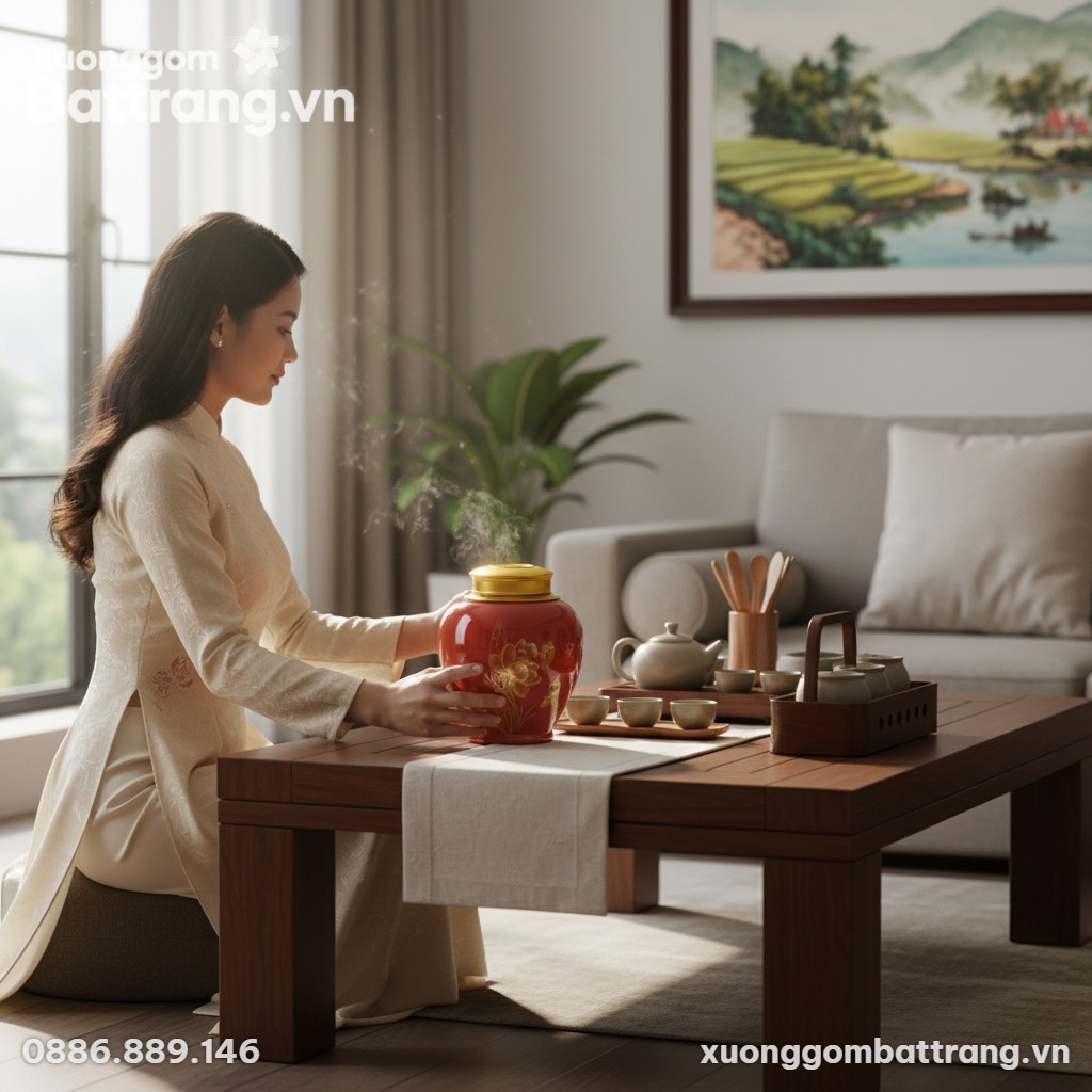 Một người phụ nữ Việt Nam trong trang phục áo d...
