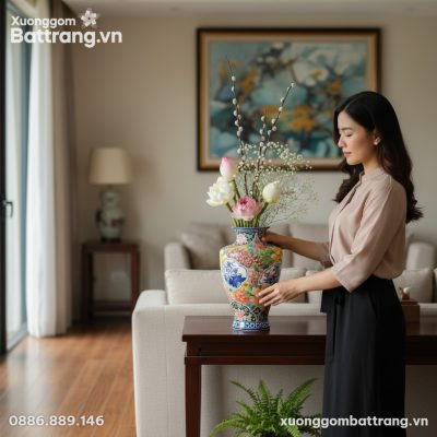 Cận cảnh 1 người phụ nữ Việt Nam trang phục ở n...